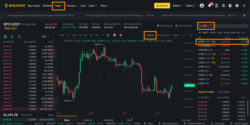 Le trading sur Binance vs Coinbase