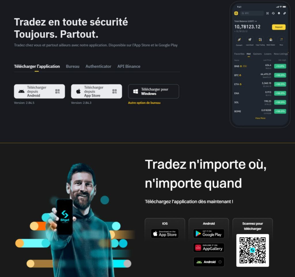 Qui a la meilleure application mobile Binance ou Bitget ?