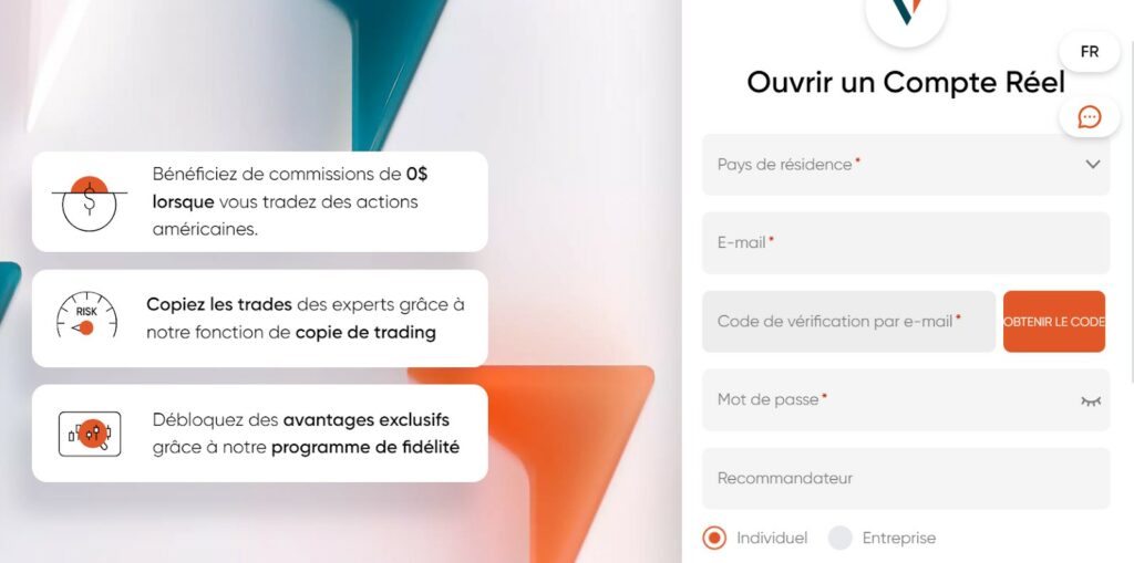 ouvrir un compte réel trading sur Vantage FX