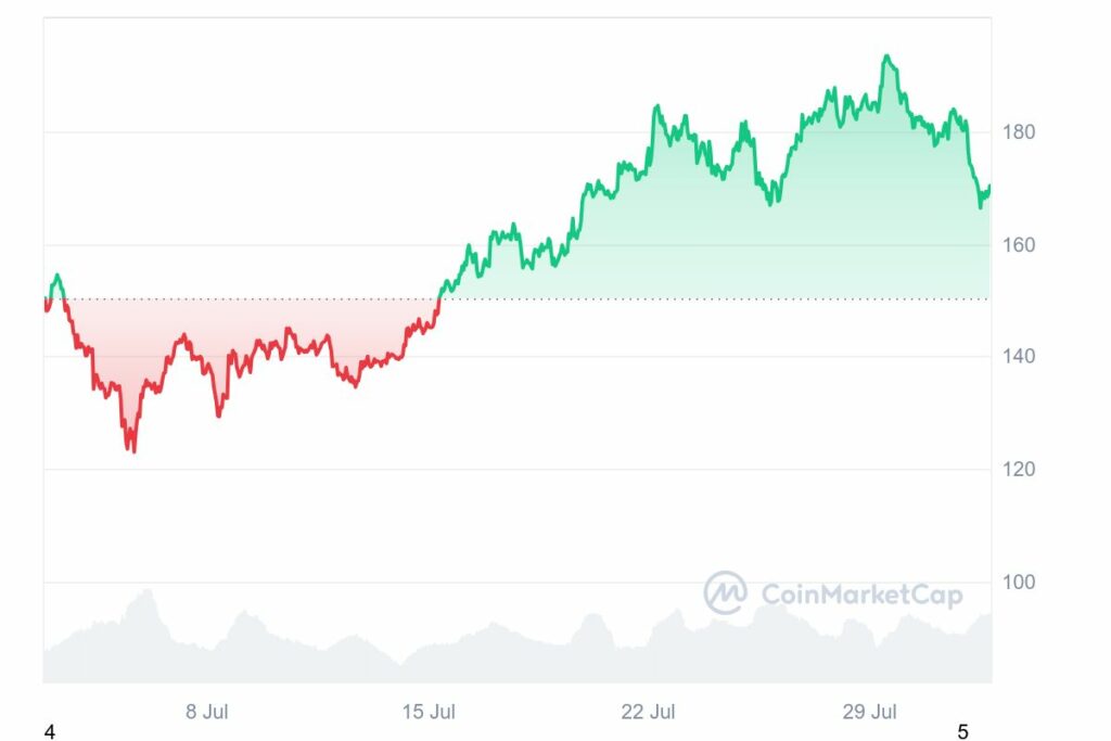 Analyse prix Solana (SOL) cryptos Aout 2024