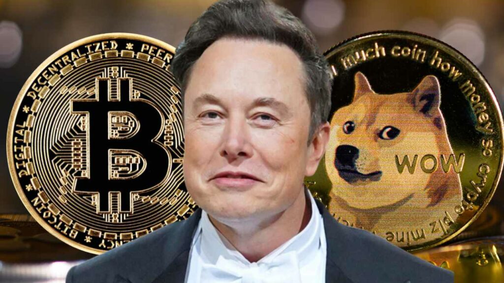 Elon Musk crypto Bitcoin et Dogecoin