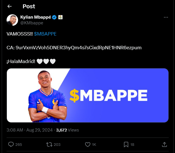 Kylian mbappe piratatge compte X (Twitter)