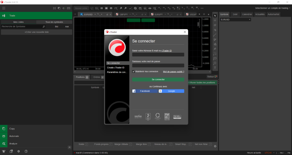 ctrader connexion pc