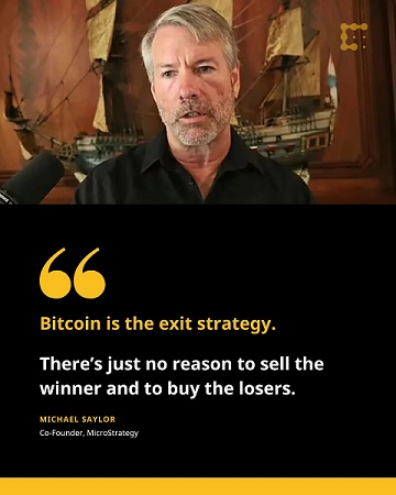 Michael Saylor holding bitcoin