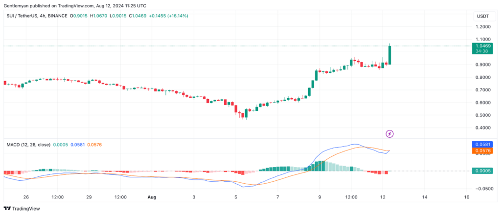 Hausse de prix de la crypto SUI