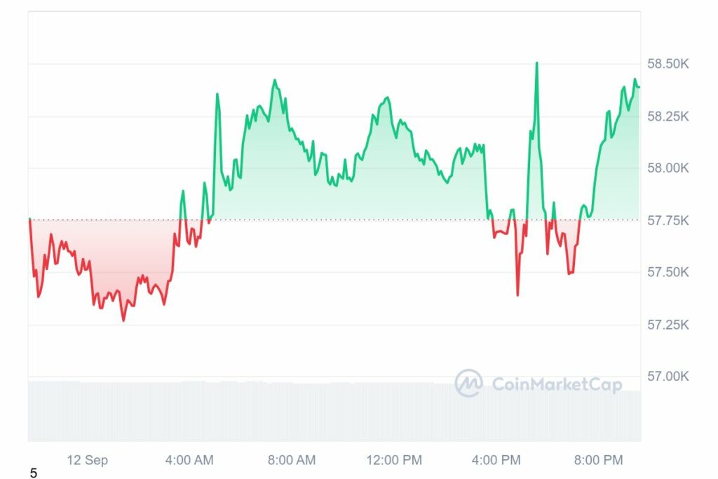 Graphique de prix journalier du Bitcoin 13/09