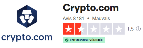 Avis exchange crypto.com TrustPilot