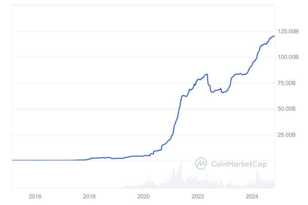 Capitalisation boursière USDT en 2024