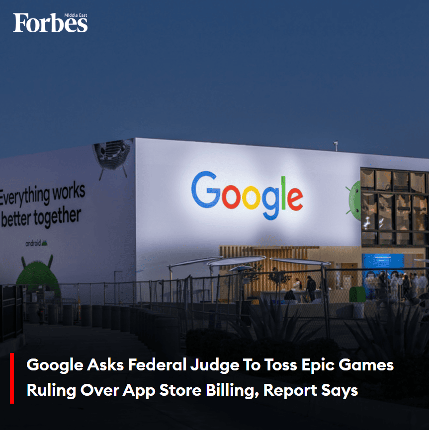 Google proces Epic Games antitrust Forbes