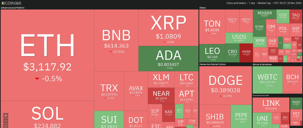 Performances Altcoins novembre 2024