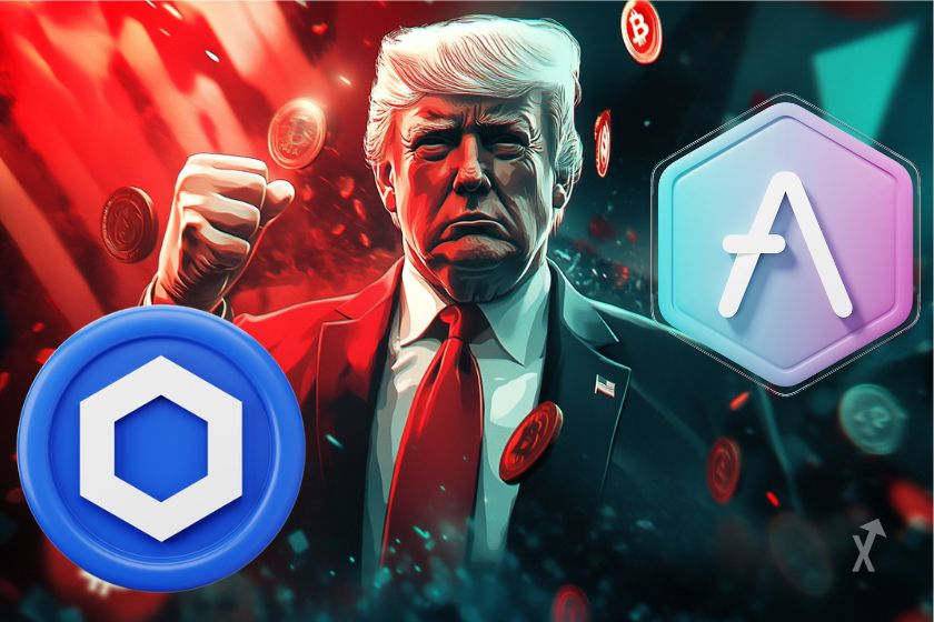 Crypto LINK et AAVE Trump