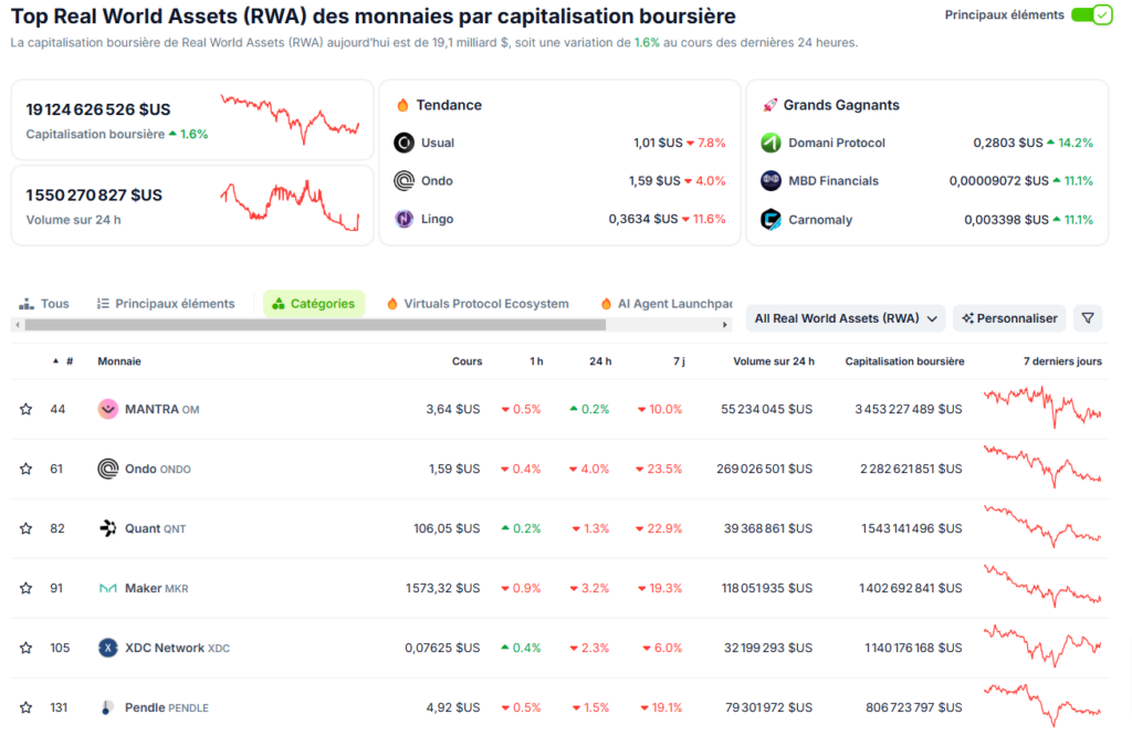 Crypto RWA Valorisation 2024