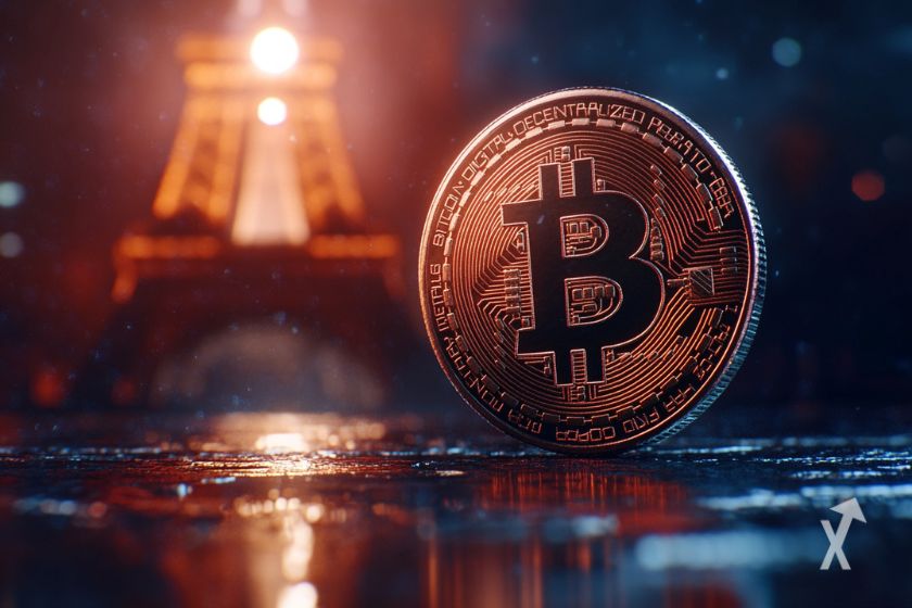 Bitcoin près de la Tour Eiffel