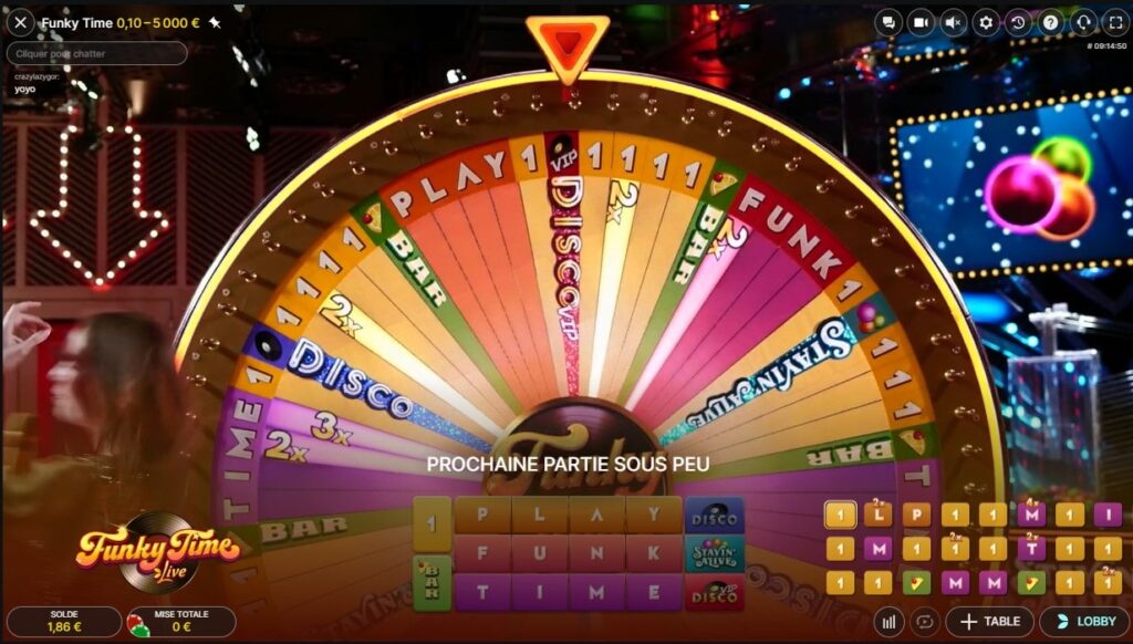 resultat de la roue funky time