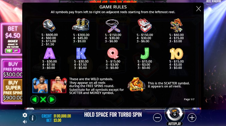 symboles big bass boxing