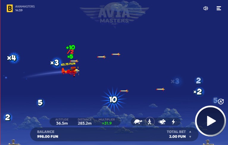 multiplicateurs sur aviamasters