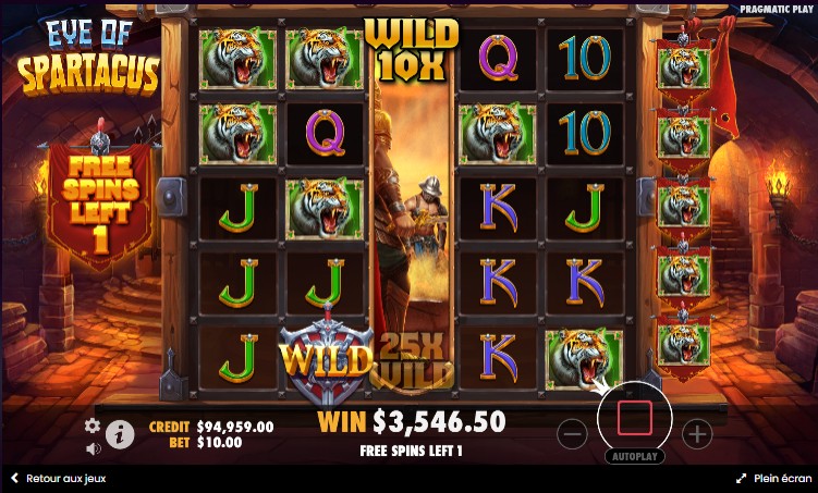 free spins bonus eye of spartacus