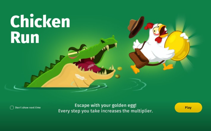 lancement du jeu chicken run Poggiplay