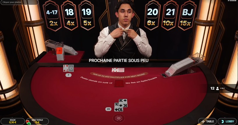 lightning blackjack partie