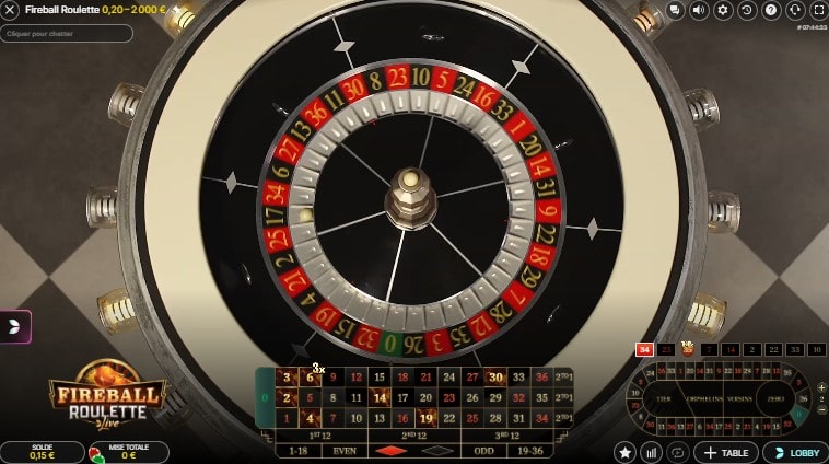 lancement de la roue fireball roulette