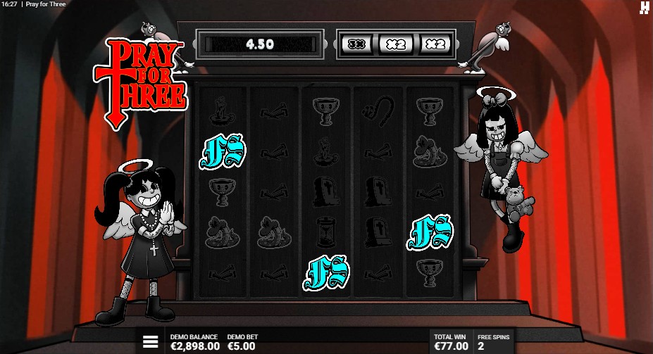 free spins sur pray for three