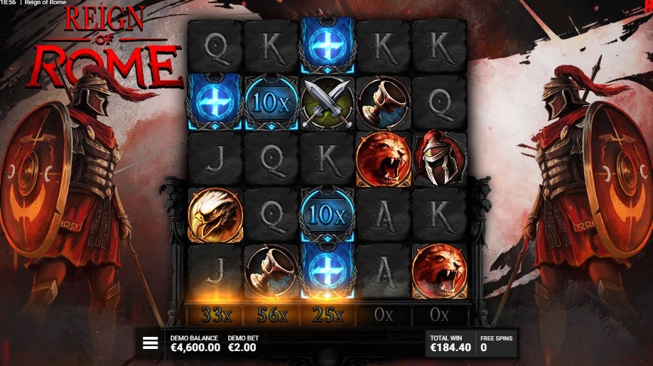 free spins activé dans reign of rome