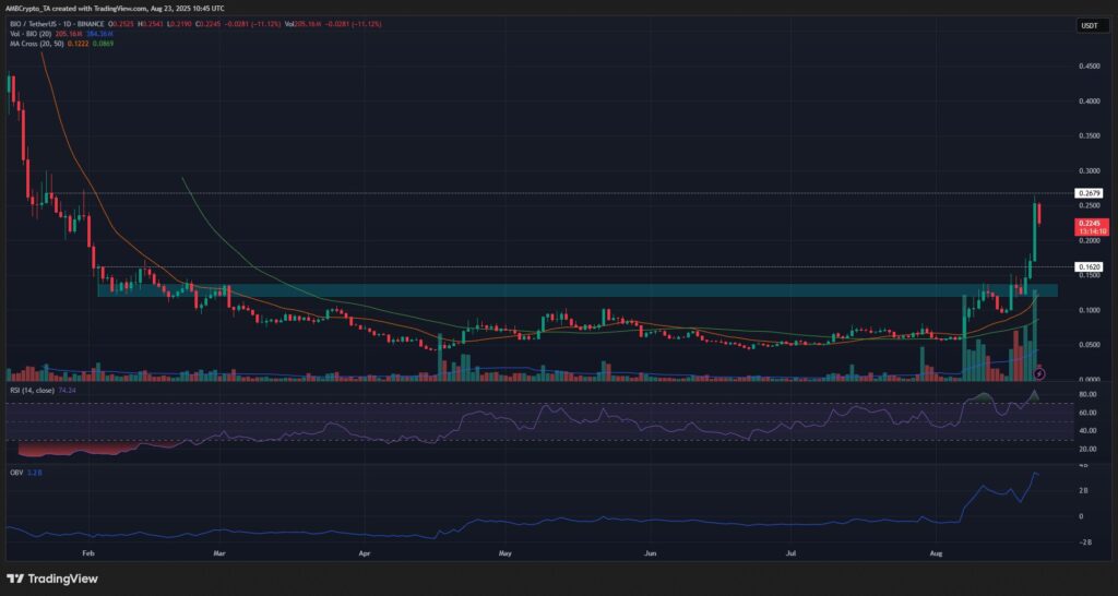 BIO/USDT chart

