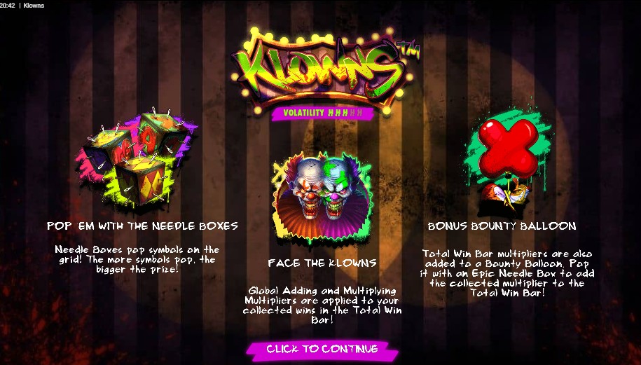 lancement du jeu klowns