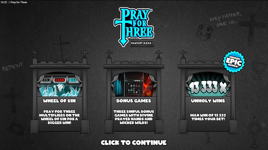 lancement du jeu pray for three