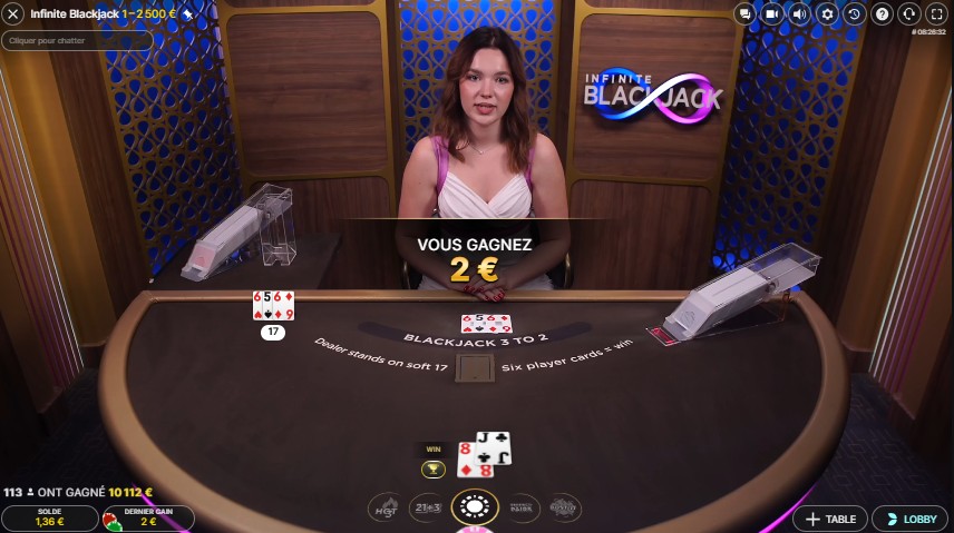 gains infinite blackjack