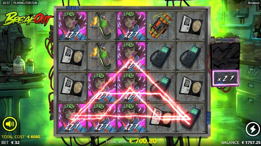 free spins sur breakout