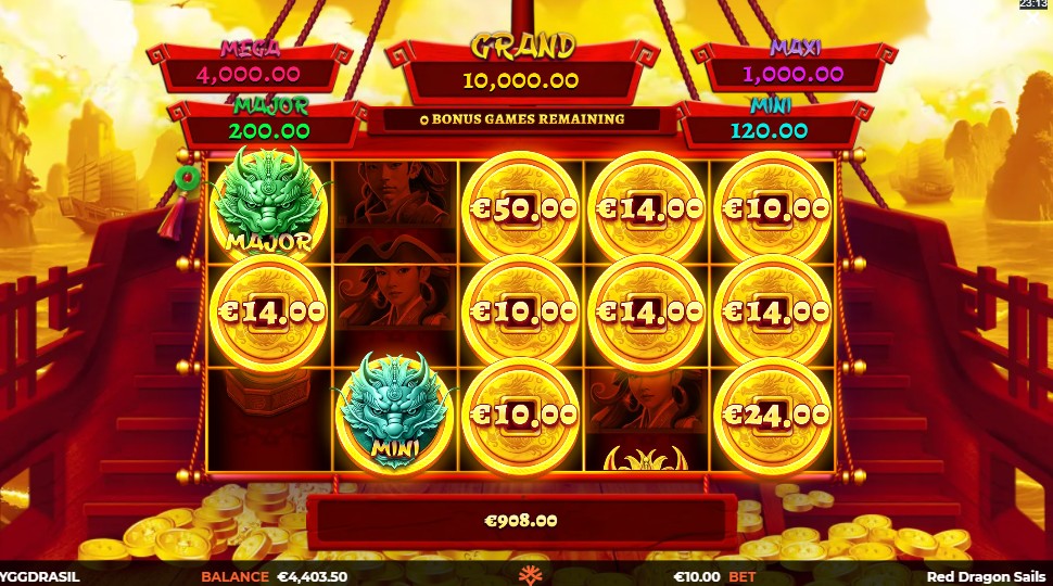 jackpot red dragon sails