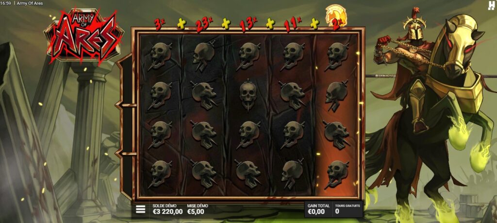 Free spins army of Ares
