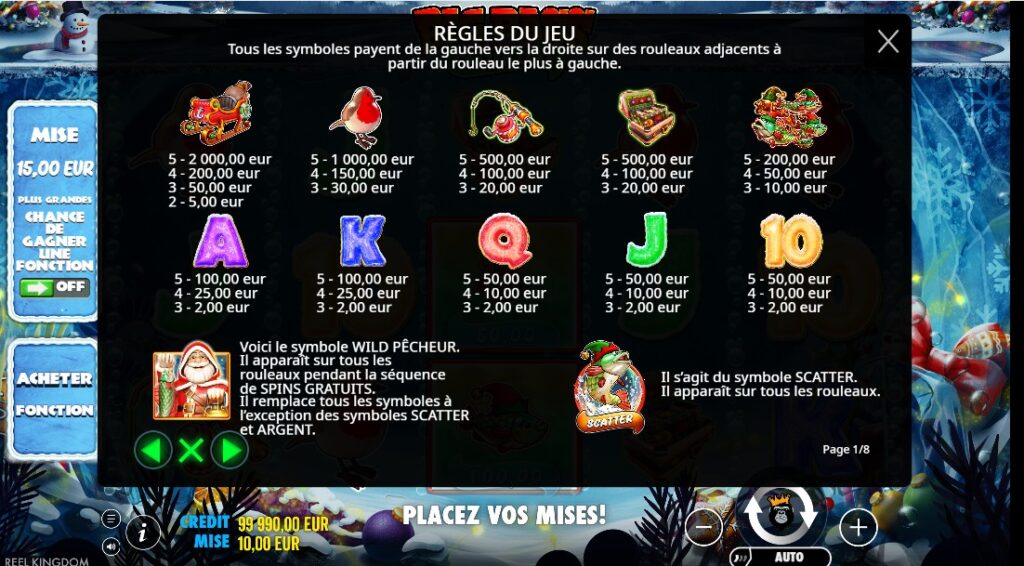 symboles de gains big bass frozen lake