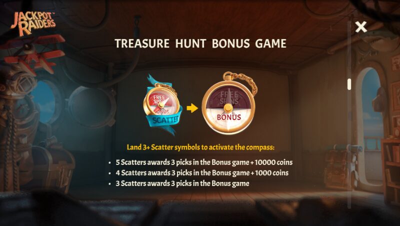 bonus game dans jackpot raiders