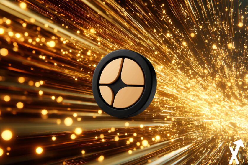 aster coin sur fond feu doré et noir crypto univers