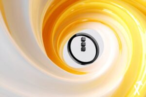 night midnight coin noir sur fond spirale jaune blanche