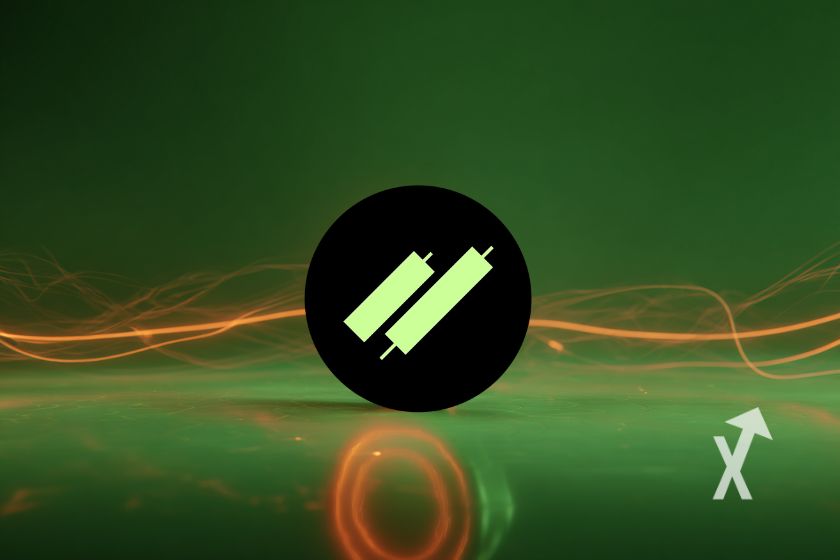 logo ranger finance sur un fond vert avec une ligne orange en néon en fond