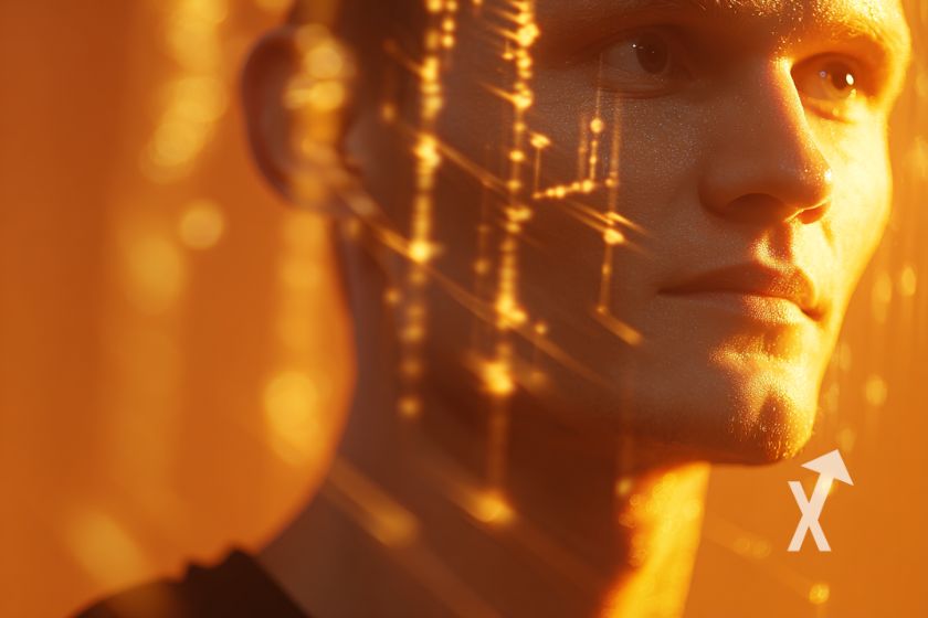 italik butterin sur un fond jaune avec des traits technologiques jaunes