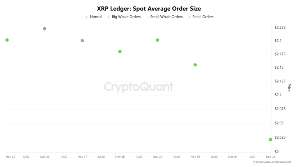 gráfico del xrp ledger con puntos verdes sobre fondo blanco