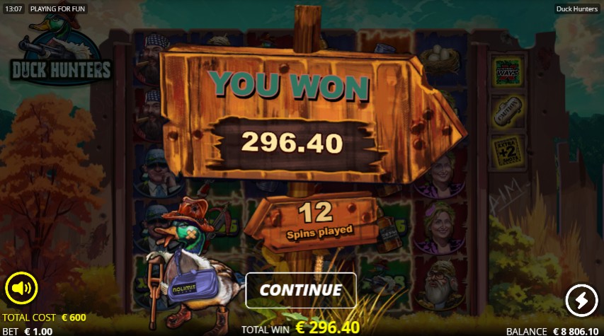 free spins duck hunters