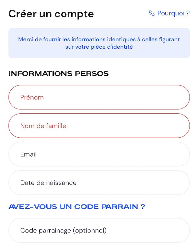 Goliaths formulaire d'inscription
