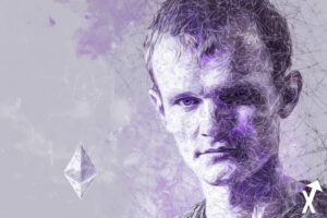 vitalik buterin coin ethereum à droite violet blanc blockchain