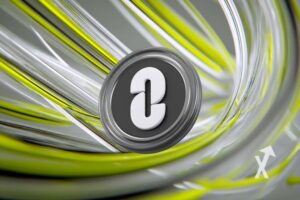 coin zro Layer zero ZRO sur un fond avec des lignes vertes et blanches