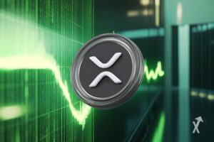 xrp coin sur fond vert trading chartt