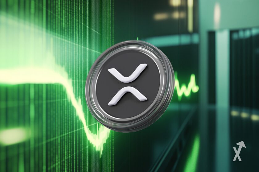 xrp coin sur fond vert trading chartt