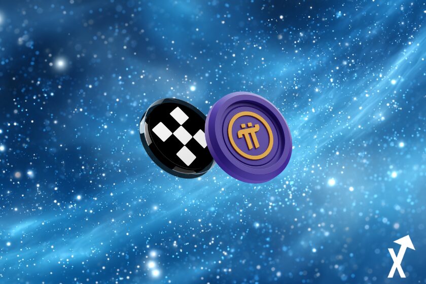 Univers galactique futuriste, grande galaxie bleue métallisée avec reflets blancs lumineux, particules d’étoiles fines et élégantes okb coin et pi coin au centre